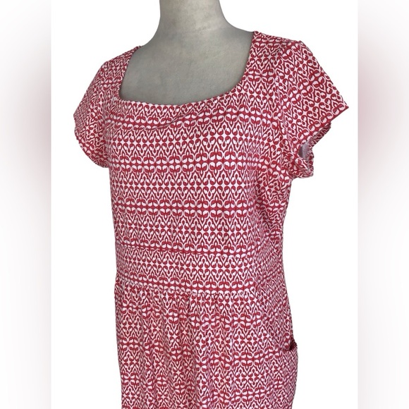 J McLaughlin Emma Dress Catalina Red Geometric Pockets SZ XL - Picture 6 of 10